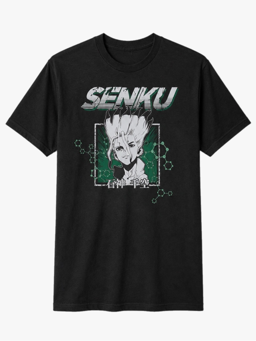 Dr. Stone Senku Ishigami Men’s Medium Black Anime Graphic T-Shirt Tee